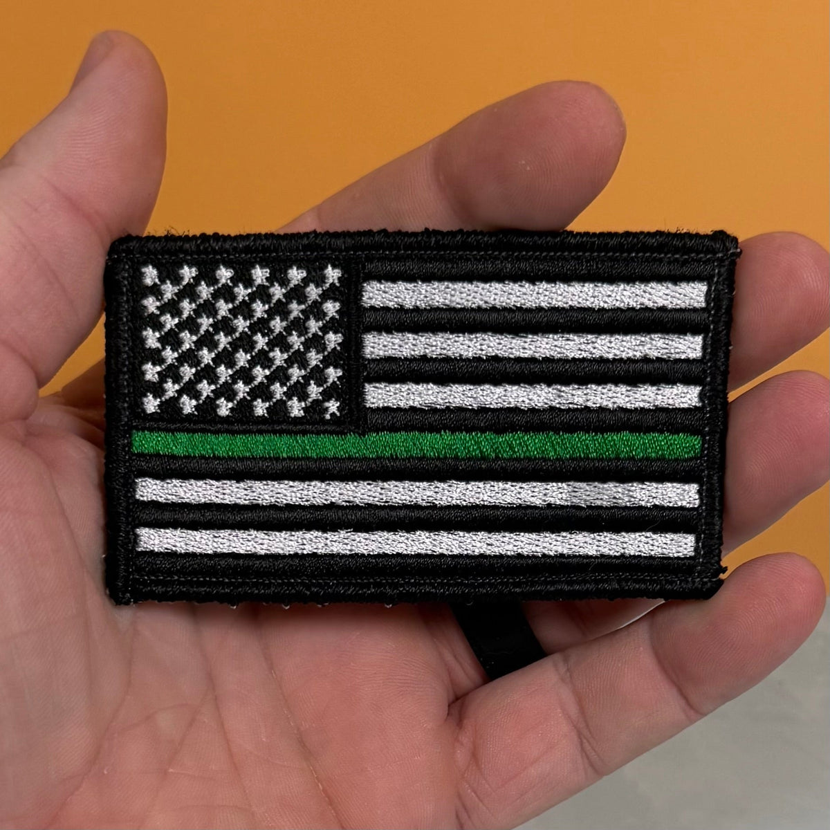 Thin Green Line Tactical American Flag Patch, 2x3.5" | Made in USA | VELCRO® Brand Hook Backing