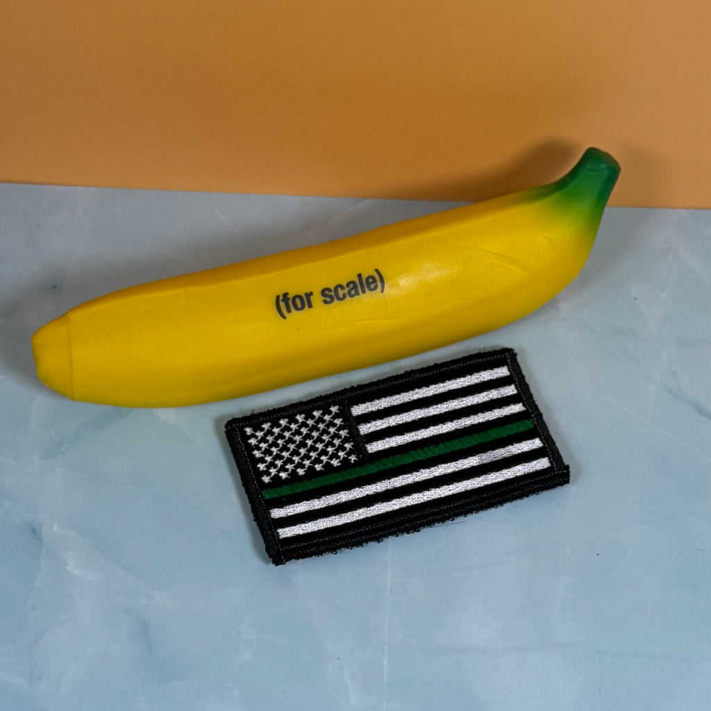 Thin Green Line Tactical American Flag Patch, 2x3.5" | Made in USA | VELCRO® Brand Hook Backing